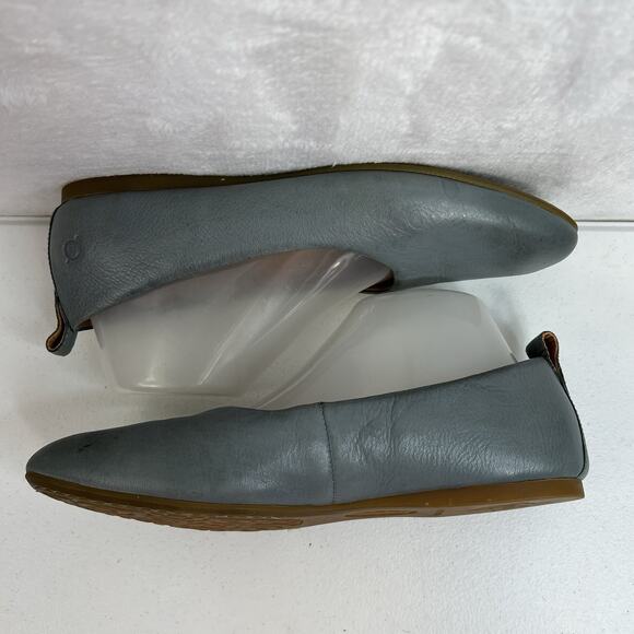 Born Beca Size 8.5 Ballet Flats Gray Leather Comfort Slip On Casual Shoes Dress - Picture 4 of 13